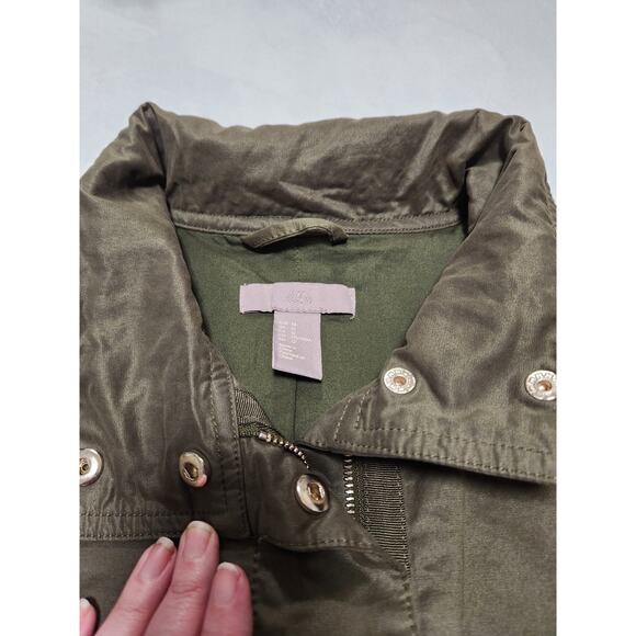 H&M Army Green Drawstring Waist Jacket - Size 12 - Picture 8 of 10